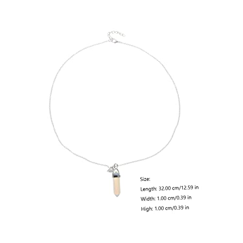 Soimiss 1 Pair Hexagon Pillar Necklace Magnetic Jewelry Ladies Jewelry Couple Necklaces Crystal Stone Necklace Magnetic Necklace For Couples Spiritual Necklace Pendant Magnetic Necklaces #TOP2