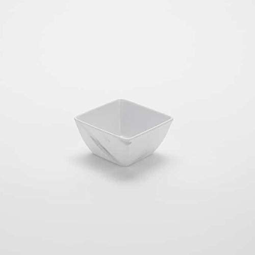 Melamine Matte Square Bowl by American Metalcraft – 19.0 ounces, Melamine, White Marble, Model MWMSQ5