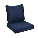 AAAAAcessories Outdoor Deep Seat Cushions for Patio Furniture, Water-Resistant Replacement Patio Chair Cushions 24 x 24 x 5 inch, Navy Blue