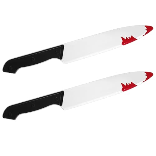 Harrycle 2 Pezzi Coltello Halloween Sangue Coltello Carnevale in Plastica Coltello Giocattolo Coltello Finto Halloween Scream per Costumi Cosplay e Accessori per Feste di Halloween