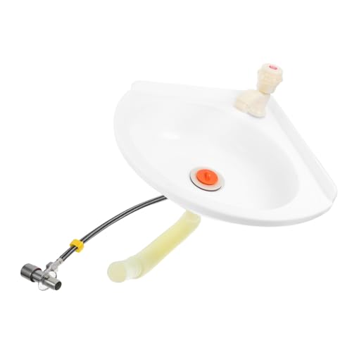 Space-Saving Plastic Wall Mount Utility Sink - Triangular Corner Washbasin for Bathrooms, Garages, Offices & Restrooms - Easy Installation, Design