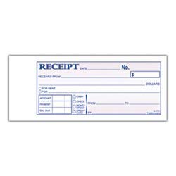 Adams Money/Rent Receipt Books, 7 3/16" x 2 3/4", 3-Part, Carbonless, 50 Set Book