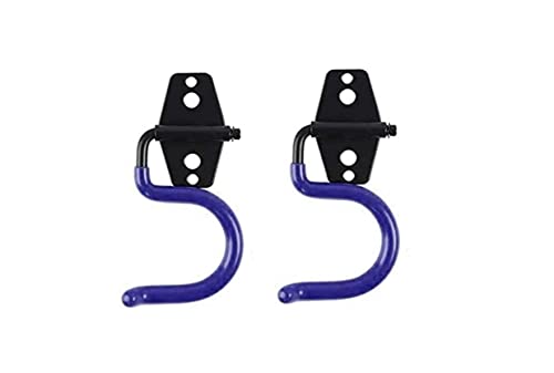 Hotwin 2PCS Garage Hook Heavy Duty Steel Garage Storage Hook, Heavy Duty Hook，Utility Hook and Broom and Mop Holder Wall Mount for Organizing Cleaning Tools, Mops, Garden Tools (S-Type) (Blue)