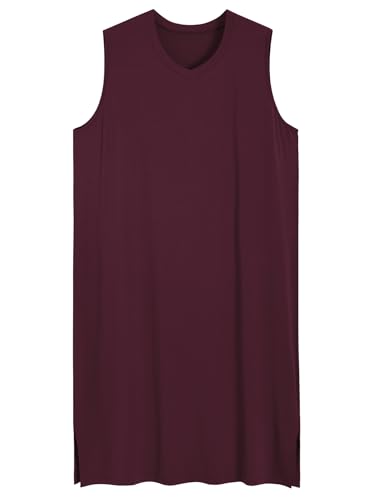 Latuza Men's Bamboo Viscose Nightshirt Sleeveless Sleep Shirt