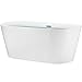 Freestanding Bathtub – 67 Inch Glossy White Acrylic Bathtub – Modern Flat Bottom Stand Alone Tub – Luxurious Tub
