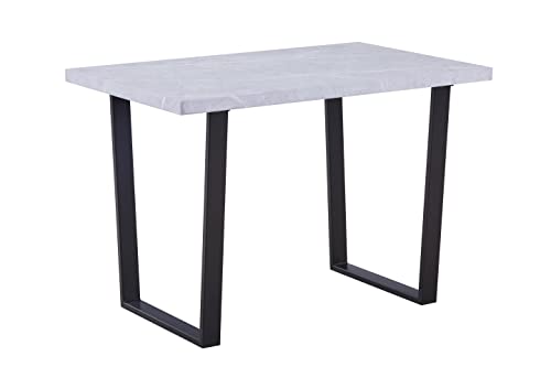 GOLDFAN Table à Manger pour 4 Personnes avec Pieds de Table Epais et Solides pour Cuisine Moderne Salle à Manger Motif Marbre Blanc 150cm