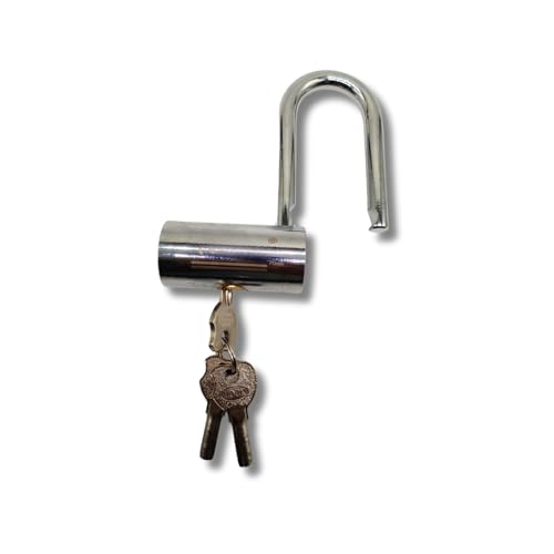 Image of Heavy Duty Keyed Lock | Hardened Steel Shackle Lock | Anti-Rust Security for Gate, Warehouse & Outdoor Use (ALT-46 Silver (80MM))