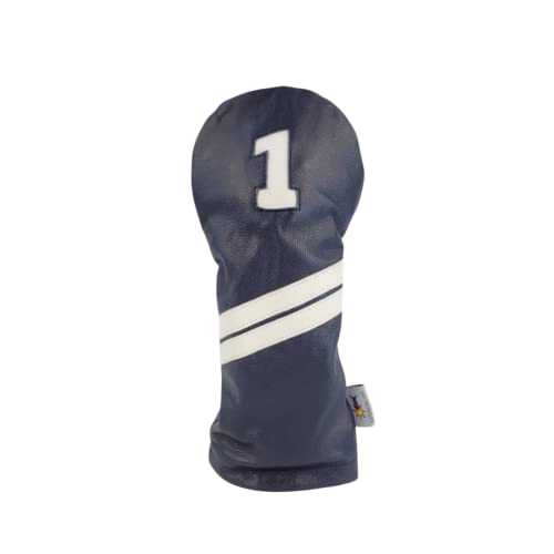 Sunfish Navy Blue And White Leather Driver Golf Club Headcover #TOP15