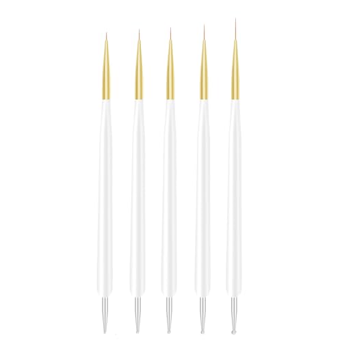 Nail Art Brushes, 5Pcs Nail Art Liner Brushes, Dotting Pen Tools,...