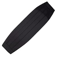 zizitips Herren Kummerbund aus Satin, klassisch Schwarz, verstellbar bis 121,9 cm Taille, Einheitsgröße, 4 Falten, edel & elegant, ideal für Smoking, Hochzeit, Gala, Abschlussball & formelle Anlässe