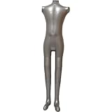 Vuogli マネキン 子供 全身 インフレータブル ディスプレイモデル アームなし トルソー 胴体 ポータブル PVC 展示小道具 ダミーショー ウィンドウ用（銀）