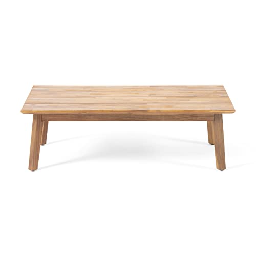 Christopher Knight Home Alina Outdoor Loveseat Set With Coffee Table, Teak Finish, Beige #TOP6
