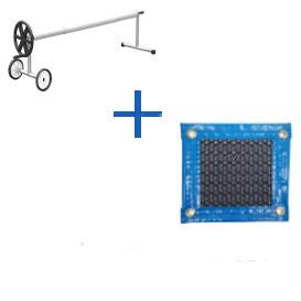 Pack Manta Térmica (Cobertor Térmico-Cubierta Isotérmica-Toldo Para Piscina) De 500 Micras New Energy Con Refuerzo En Todo El Contorno (9X4M) + Enrollador Telescópico De 81Mm.