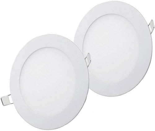 NRGLEVER Downlight LED 170mm 12W, 1080 lúmenes, Panel Redondo Extraplano, Focos LED Techo Empotrable Blanco frío 6500k, AC85-265V, Driver incluido, Pack 2