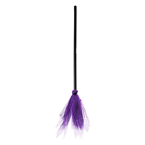 Decorazioni di Halloween Halloween Witch Broom 35.43 Pollici di Lunghezza di Halloween Basta di panoramica in plastica Purple Witch Boomstick Kids Coom Broom