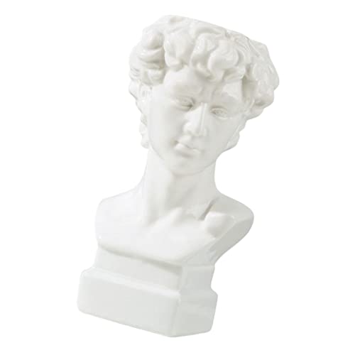 Cabilock David Kopf Pflanzer Keramikvase Griechische Statue Für Blumenarrangements Dekorativer Tischschmuck Handgefertigte Dekofigur Stabil Und Langlebig Modernes Design Für Zuhause