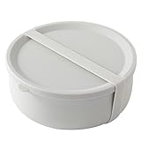 WALZION Ceramic Bowl Lunch Container with Lid,Protective Non-slip Exterior Snap-tight Silicone Strap, 22 oz，Food Storage, Bento Box, Meal Prep，Dishwasher Microwave Safe (light grey)