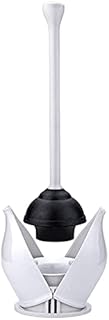 YANXUS Toilet Plunger, Hideaway Toilet Plunger with Caddy, Plungers for Bathroom with Holder, Heavy Duty Toilet Plunger with Holder - White
