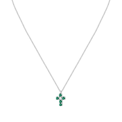 Collier croix argent 925 Morellato femme : pendentif crucifix et chaîne Tennis Tesori