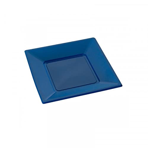 ASSIETTE CARRE 18CM BLEU MARINE X12