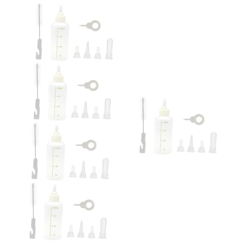 FRCOLOR 5 Sets Pet Accessories Silicone Pet Feeding Bottle Cat Bottle for Newborn Puppies