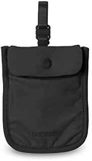 Pacsafe Coversafe S25 Hidden Undercover Travel Bra Pouch for Women (Washable) - Stash up to 6 Credit Cards plus Money and Key with Adjustable, Elastic Strap; Suitable for all Bra Sizes (Black)