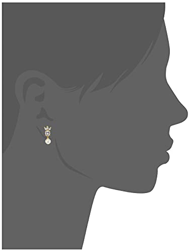 24kt CZ Stud Earring with Pearl Hangings (AD-014/705 ER)
