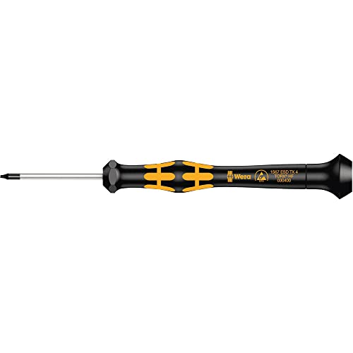 Wera 05030400001 TX4 x 40 mm "Kraftform 1567" Micro TORX Driver with holding function - Silver, TX 4 x 40 mm