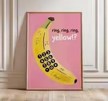 Illustration pop art banane jaune pour égayer un salon moderne sans cadre
