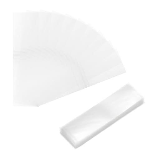 uxcell 100Pcs Clear Perforated Shrink Band, 105x30mm PET Heat Shrink Wrap Bands for Bottles Fits Cap Diameter 62-65mm, Jars Seal for Dropper Test Tube Bottles