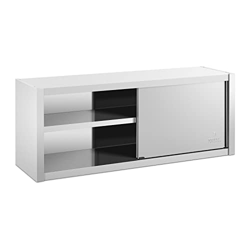 Royal Catering Armoire Murale En Inox Haute De Cuisine Travail Suspendue Professionnelle Placard Mural Rangement RCSSWC-150X45-S (150 x 45 x 60 cm, 600 kg, 3...