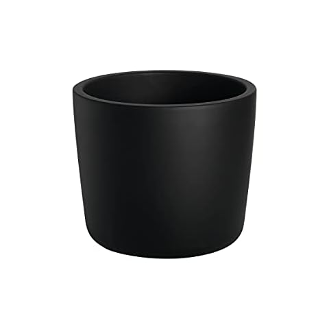 Pageqiu Plant Pots Indoor 12 inch Black Thick Ceramic Planters with Matte Finish - Sturdy Flower Pots with Drainage Hole Cover