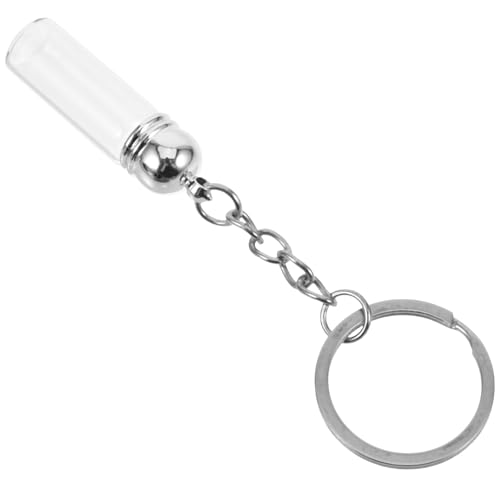 SUPVOX Llavero para Bolso Frasco de Vidrio Transparente 35X11 MM Miniatura para Aceites Esenciales Perfume Recargable Colgante Estético y Antidesbordamiento para Mochila