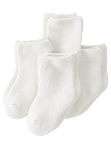 little planet by carter's Unisex-Baby Multipack No Slip Socks, Cream Solid, 0-3