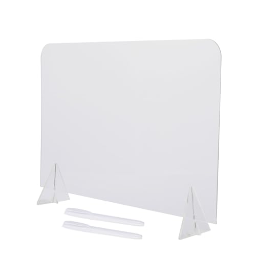 SOPOTUTU Pizarra Acrílica Transparente de Escritorio Borrable 1 Tablero Grande y 2 Rotuladores Blancos Pizarra de Notas Portátil para Estudiantes y Mensajes el Hogar