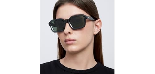 Image of Meller by Lenskart | Nayah | Green Full Rim Sunglasses | Large Hexagonal Frame | Polarised and UV Protection | Contemporary Styles for Men & Women | Designed in Barcelona