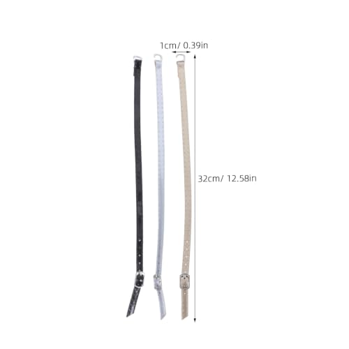 HOMOCONO Lot de 3 paires de sangles de talon amovibles en cuir synthétique avec fermeture à boucle - Sangles réglables pour talons hauts et sandales - Antidérapantes - Pour femme - Combinable de – vue 2