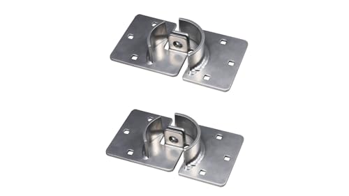 Image of Trimax Pair of Trailer Door Hasps and Pair of Internal Shackle Door Locks | Ultimate Hasp Security | Re-Keyable | Universal Fit | THSP2C THPXL