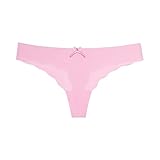shengli Damen String Invisible Tanga ohne Nähte aus Mikrofaser Underwear Seamless String Tanga Nahtlose Strings Thong Unterwäsche Frauen (Rosa,S)