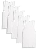 IZOD Mens Undershirt - 5 Pack Breathable Cotton Mens Tank Top - Sleeveless Ribbed Undershirts for Men, Size Medium, White/White/White/White/White