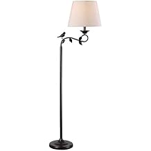 Kenroy Home Birdsong Swing Arm Floor Lamp with Oil Rubbed Bronze with Gold Highlights Finish, Rustic Style, 60" Height, 13.5" Width, 21" Depth