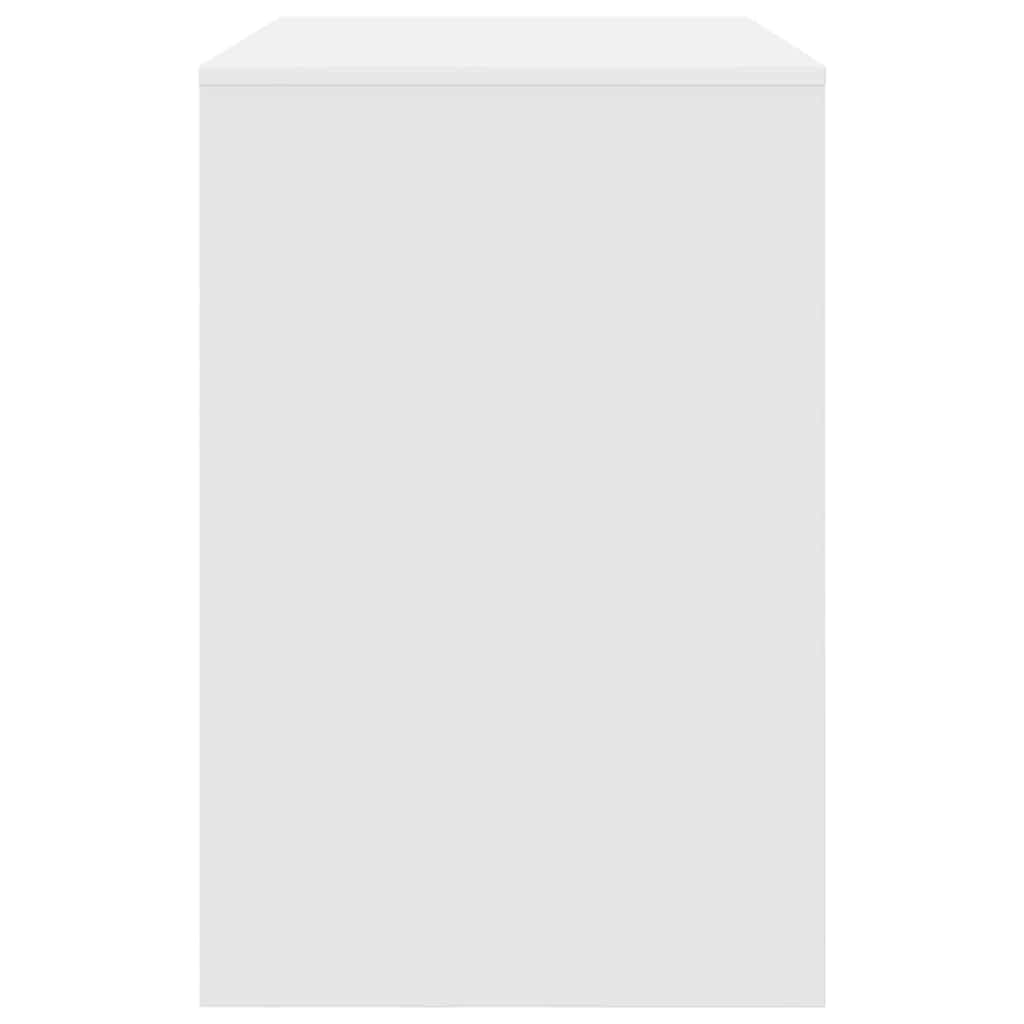 Scrivania bianco legno ingegnerizzato 102 x 50 x 75 cm con ripiano e cassetto, mobile lavoro studio per computer pc gaming, postazione ufficio casa smartworking salvaspazio