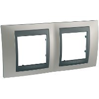 Cadre Top Schneider Electric 2 postes en nickel mat pour moderniser votre salon