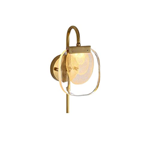 Lámpara de pared de cristal moderna, aplique decorativo de diseño artístico para cama y pasillo