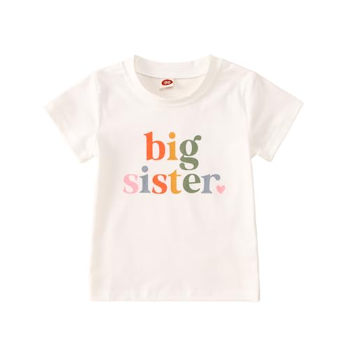 CM C&M WODRO Big Sister Toddler Shirt Promoted to Big Sister Announcement T-Shirt Gifts Little Girls Sibling Matching Outfits
