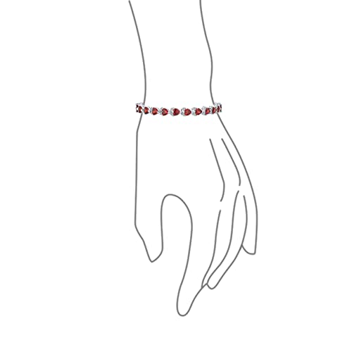 Bling Jewelry Romantic Bridal Clear Pave Cubic Zirconia AAA CZ Alternating Open Multi Hearts Shape Tennis Bracelet For Women Girlfriend Wedding Silver Plated Rhodium 7 Inch,7.5 Inch3