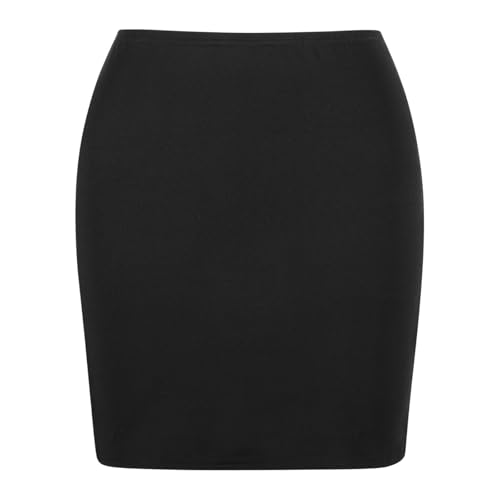 Y2K High-Stretch Black Mini Skirt, Women'S Mid-Waist Bodycon Elastic Fitted Skirt3