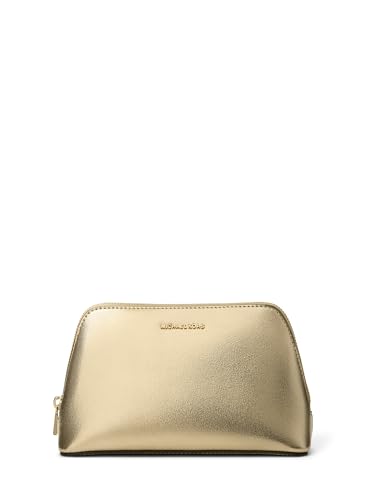 Michael Kors Jet Set Medium Travel Pouch, Gold-Tone Hardware/Metallic Tenera Leather/Pale Gold