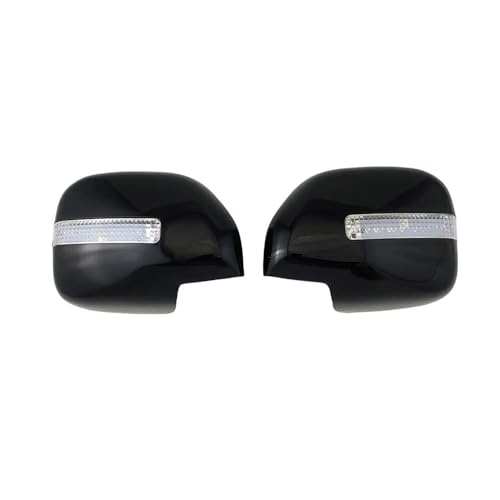 ZGGRB レクサス LX470 470 1998-2007 用 LEDライト付きサイドドアミラーカバー 光沢ブラックカーボンファイバー製 カーリアビューアクセサリー(Glossy Black)