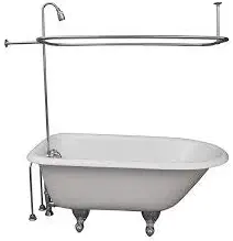 My PlumbingStuff R2200A Clawfoot Tub Shower Faucet and Rectangular Combo